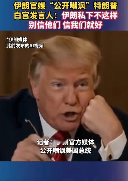 伊朗官方媒体公开硬刚特朗普，白宫发言人急得跟热锅上的蚂蚁似的，说别信他们，信我！