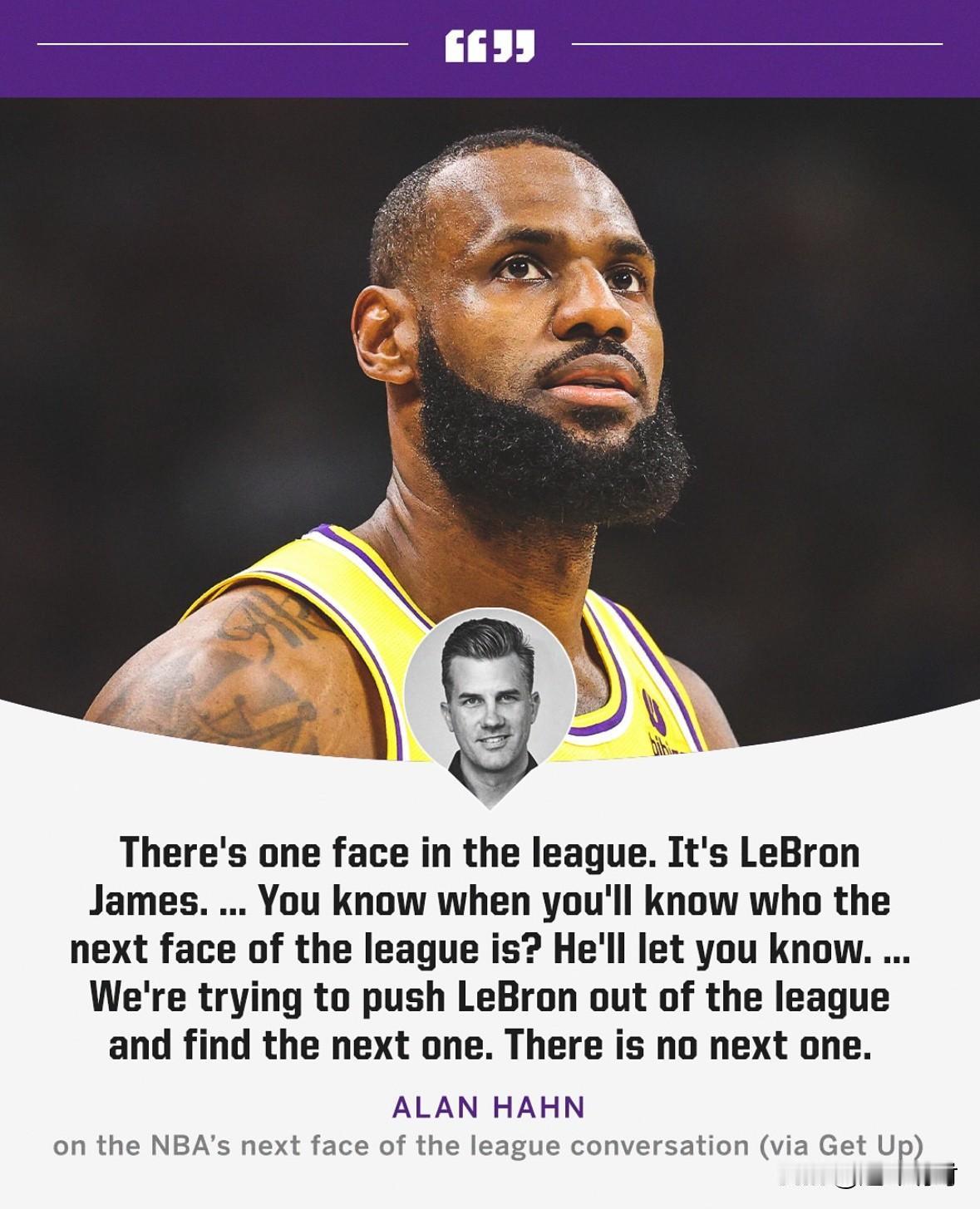 ESPN主持人：只有一个NBA联盟门面的话，那就是詹姆斯！
今天ESPN主持人A