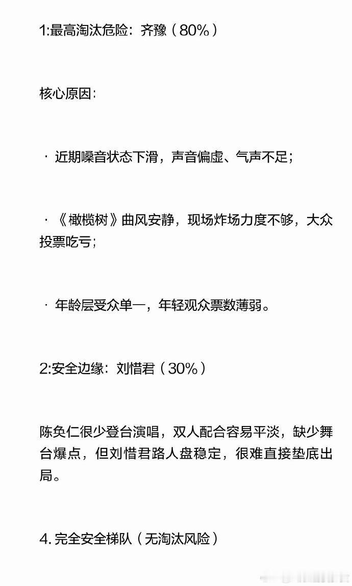 歌手本期联名赛也要淘汰一个歌手本周淘汰一人歌手2026难得看到这么多新鲜搭配同台