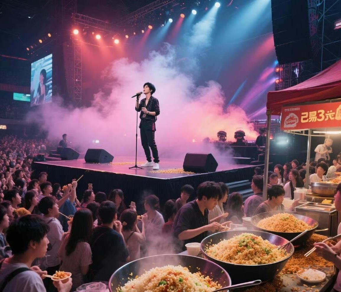 晨宇炒饭被吃掉3吨这炒饭到底有多好吃啊！华晨宇演唱会三天，免费炒饭被吃掉 3 吨