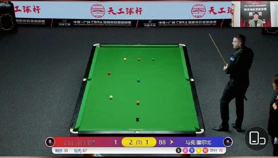 贾德·特鲁姆普 2-2 马克·塞尔比
今天是2026年CBSA斯诺克巨星邀请赛广