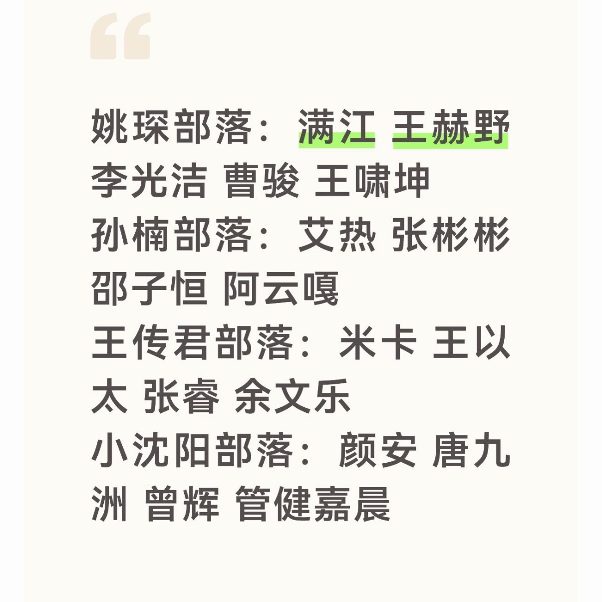 披荆斩棘的哥哥五公分组 你最喜欢哪个部落？ ​​​