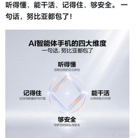 努比亚倪飞正式官宣AI智能体手机四大新标准！如今很多AI手机功能繁杂，实际办事仍