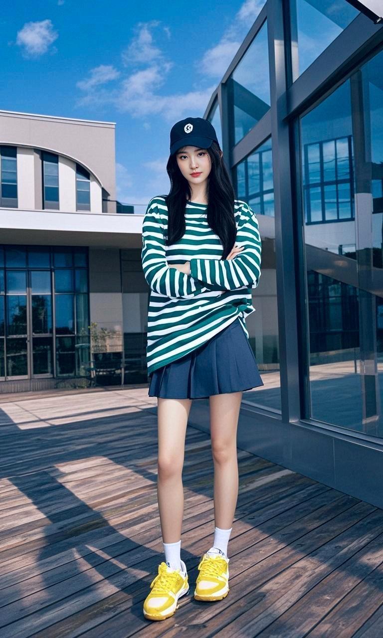 AI条纹时尚少女 做自己的大女主 不一样的自己 独一无二