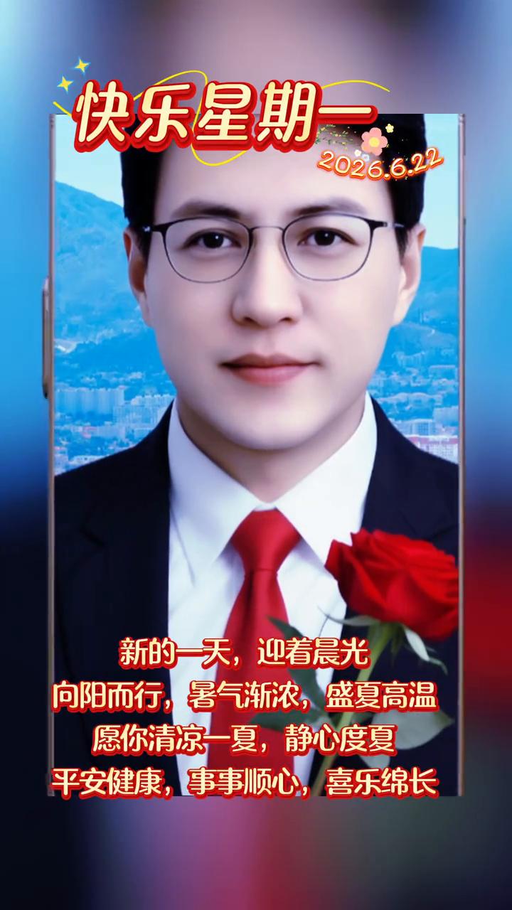 快乐星期一。
新的一天，迎着晨光向阳而行，暑气渐浓，盛夏高温。愿你清凉一夏，静心