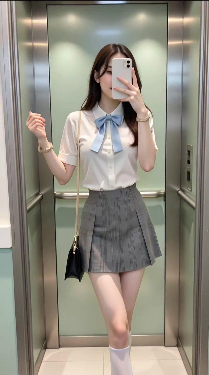 🍧一件新衣带来的快乐，真的能治愈一整天的疲惫。换上新买的格裙，裙摆晃动时的褶皱