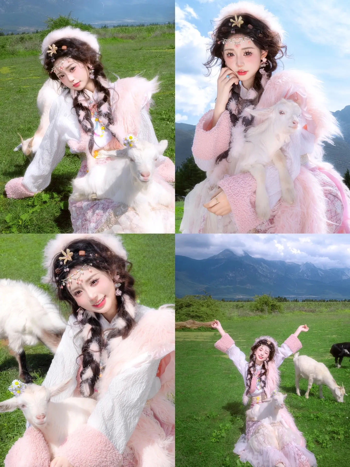 耗时两个小时的抱小羊写真！美哭了！总要去一次香格里拉吧 拍一组超有氛围...