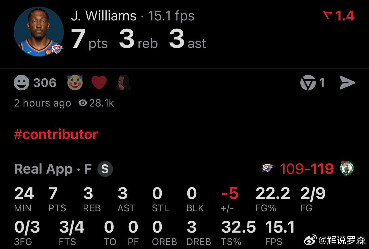 这场杰威只在做有氧运动。 雷霆vs凯尔特人雷霆