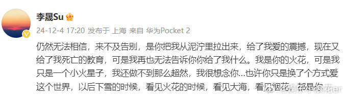 仍然难以置信，都来不及好好告别，是你将我从泥泞中拉起，让我感受到爱的震撼，如今又