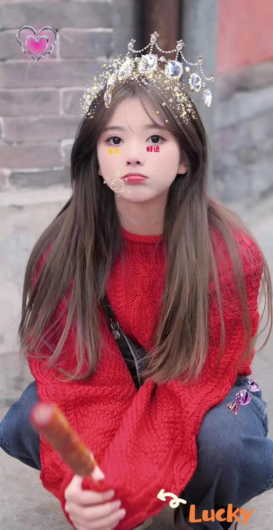 红色ootd 甜妹ootd 元气少女感 皇冠特效