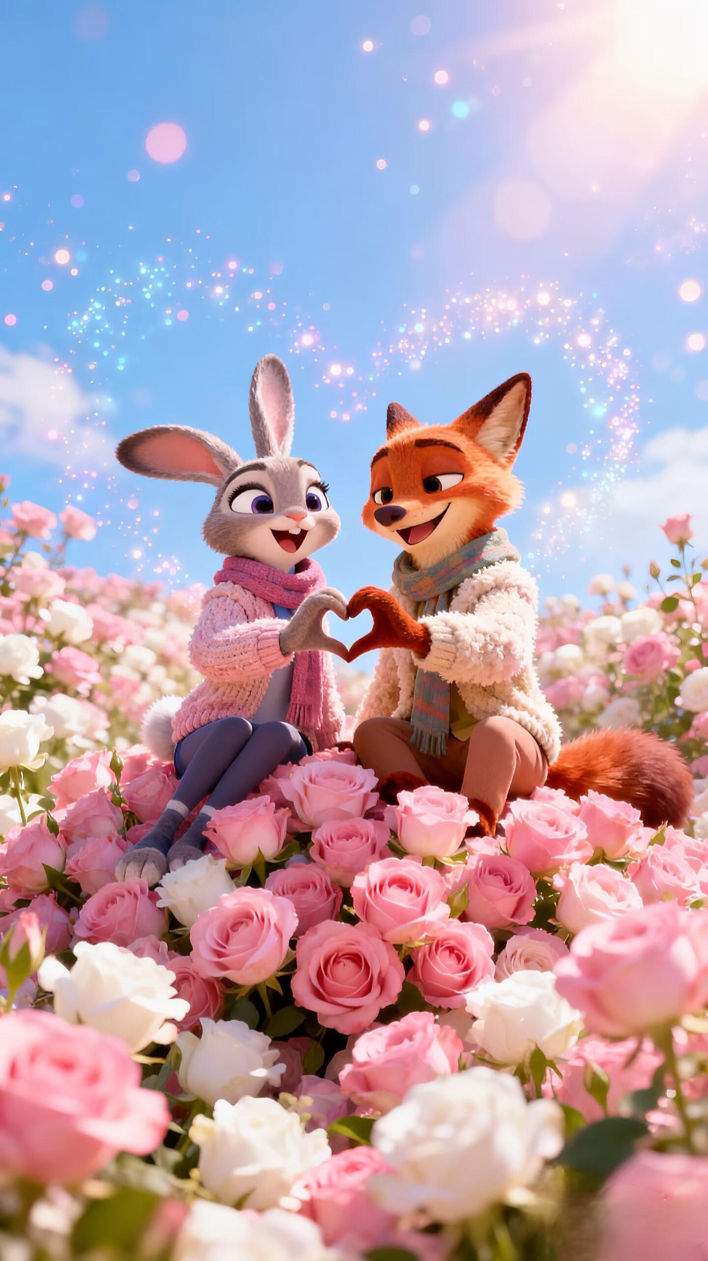 🦊🐰｜疯狂动物城｜壁纸尼克朱迪 相逢即是上上签💛✨ 𝗕𝗘 𝗬𝗢𝗨