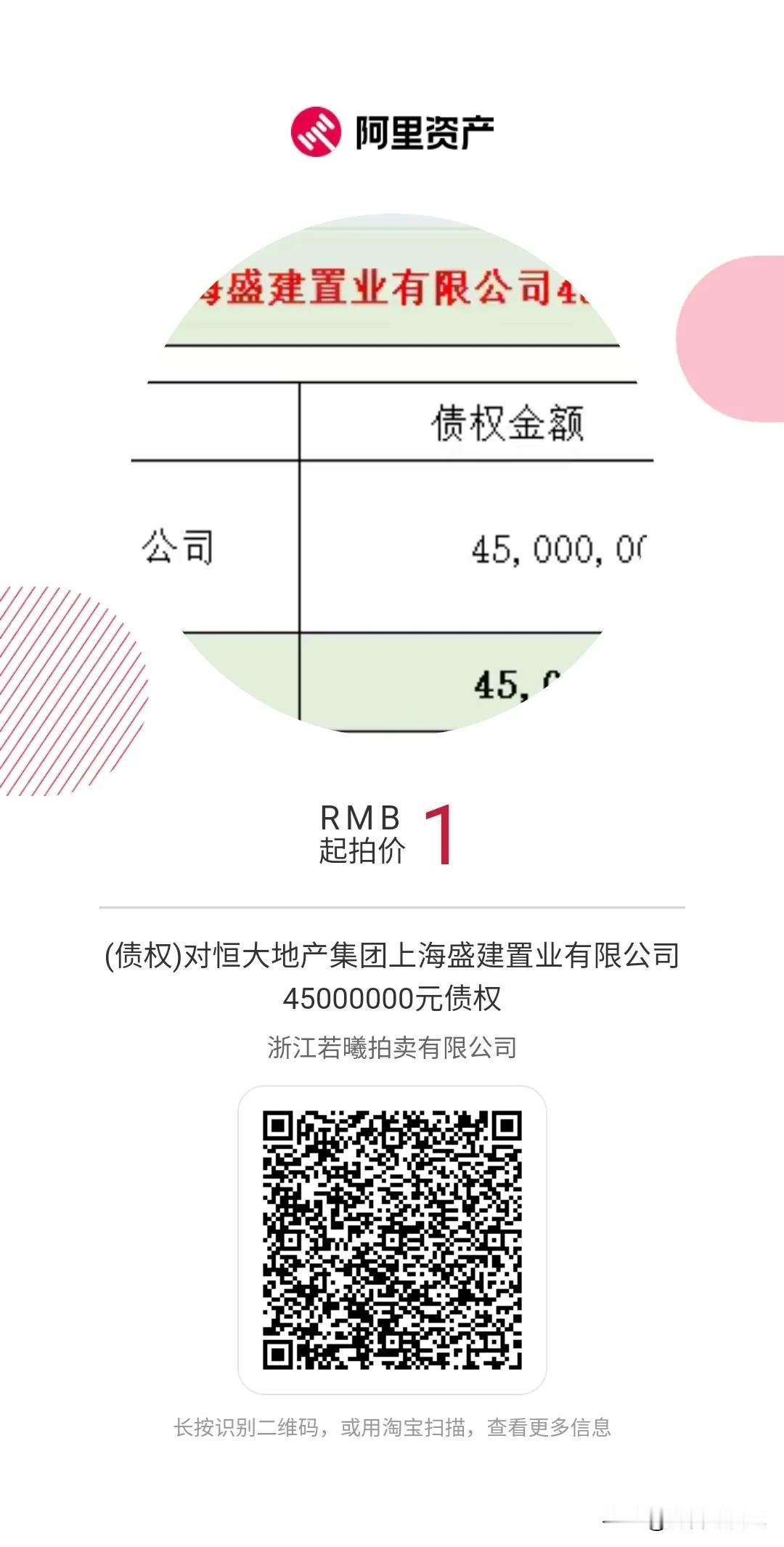 全国的卡奴们有救了，再花一块钱。叫恒大帮你还债，再花30万就能拍一个亿的债务，你