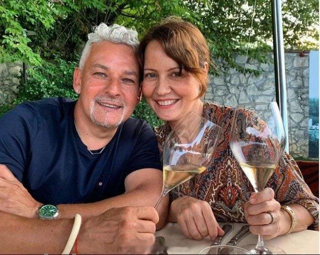 罗伯托·巴乔（Roberto Baggio）和太太安德莱娜·法比（Andrein