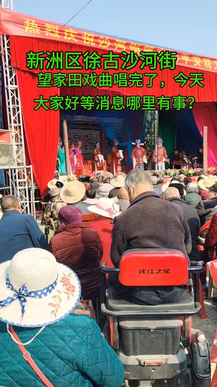 新洲区徐古沙河街望家田戏曲唱完了，今天大家好，等消息哪里有事？