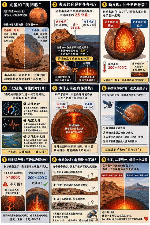 火星南北脸差400℃？科学家给火星做“B超”，发现不对劲