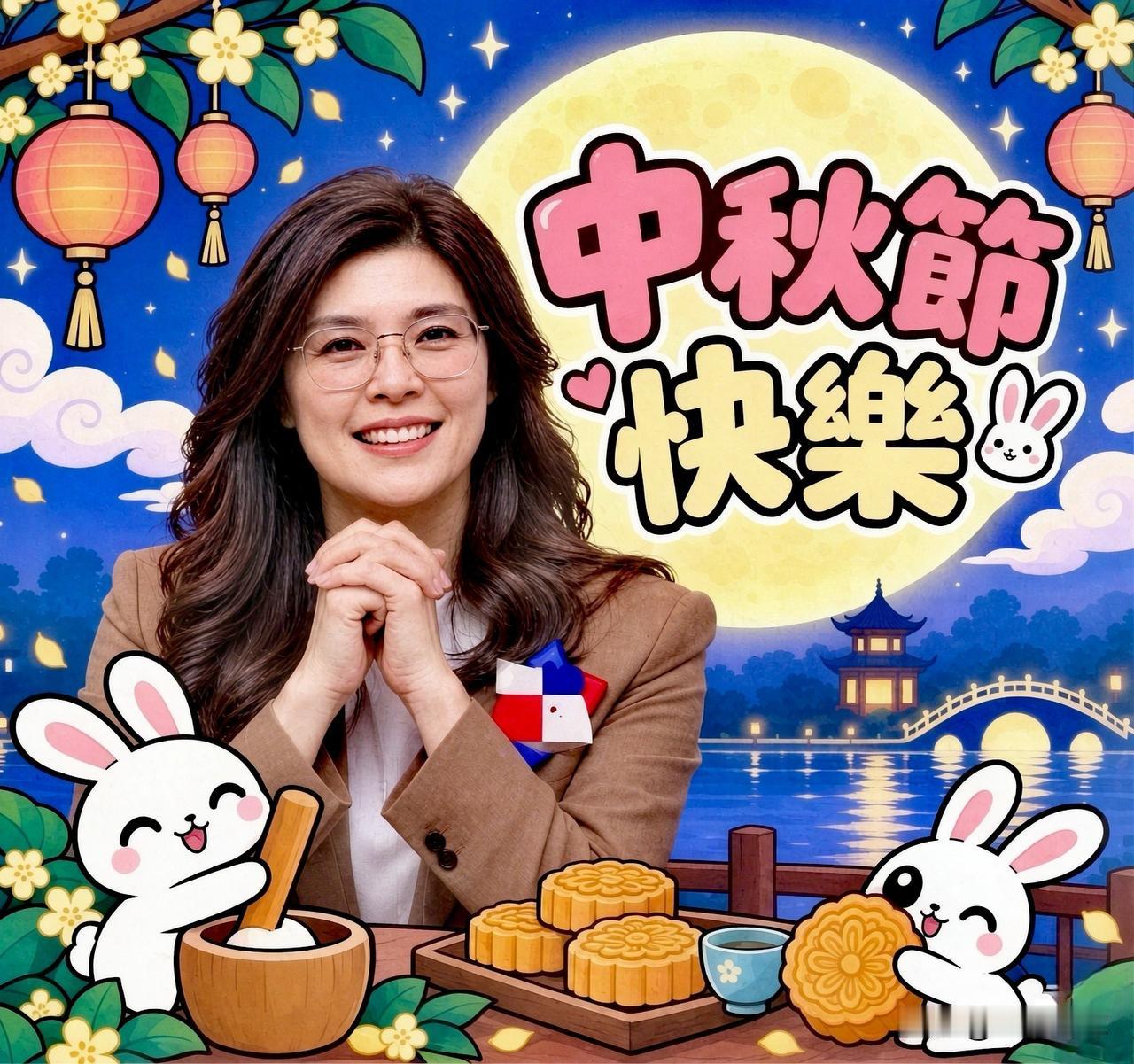 国民党主席郑丽文中秋送祝福，并在社群发文：“中秋月圆，人间团圆。愿大家都能和最珍