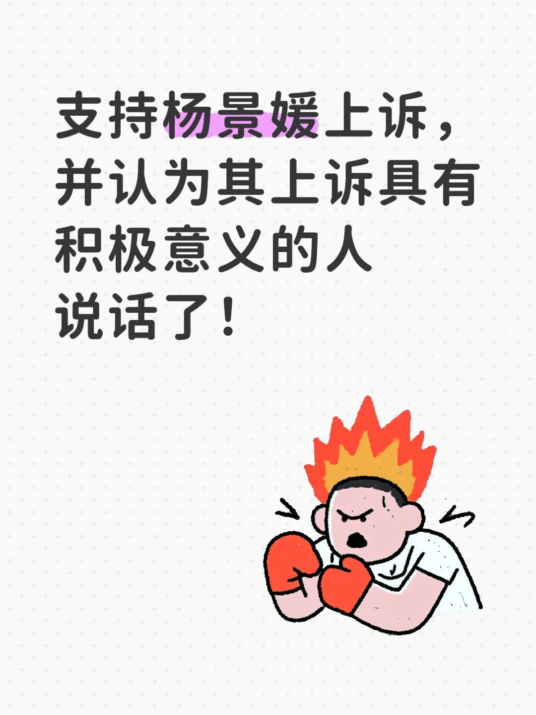 挺杨景媛上诉？认为其上诉具有积极意义