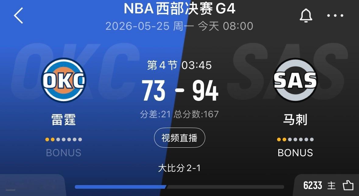 3分45秒，领先21分不会被翻了吧