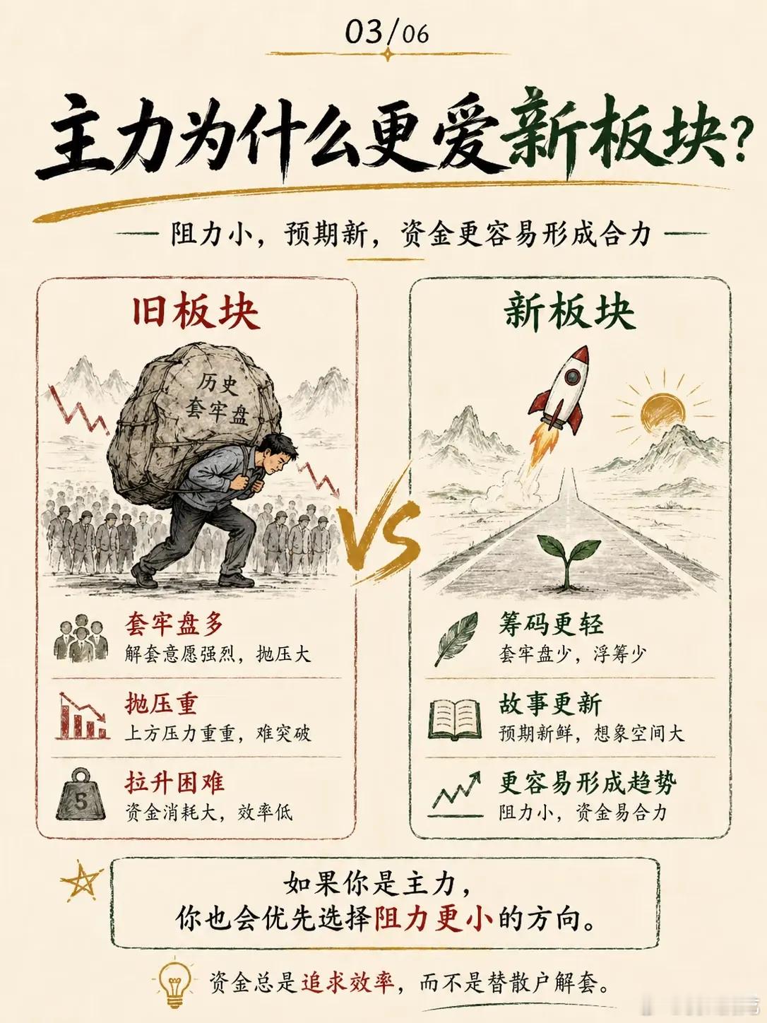市场轮动的真相：别困在旧热点里等待解套不少投资者都遇到过这样的困境，手里攥着曾经