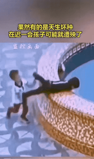 熊孩子真能惹事！好端端的把人推进水里，差点酿下大祸！
 
把人推下去之后，还跟个