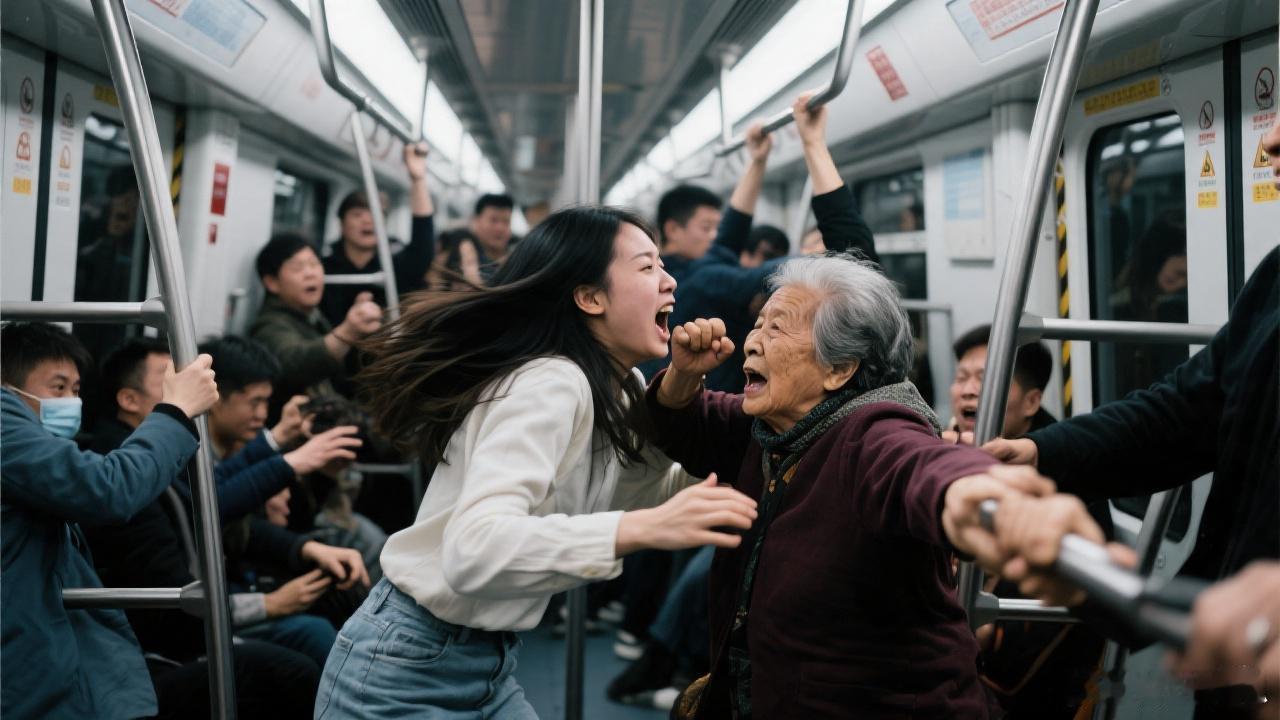 上海地铁女子和老太激烈扭打一团一个座位，竟能让两个女人在众目睽睽之下撕扯扭打。上
