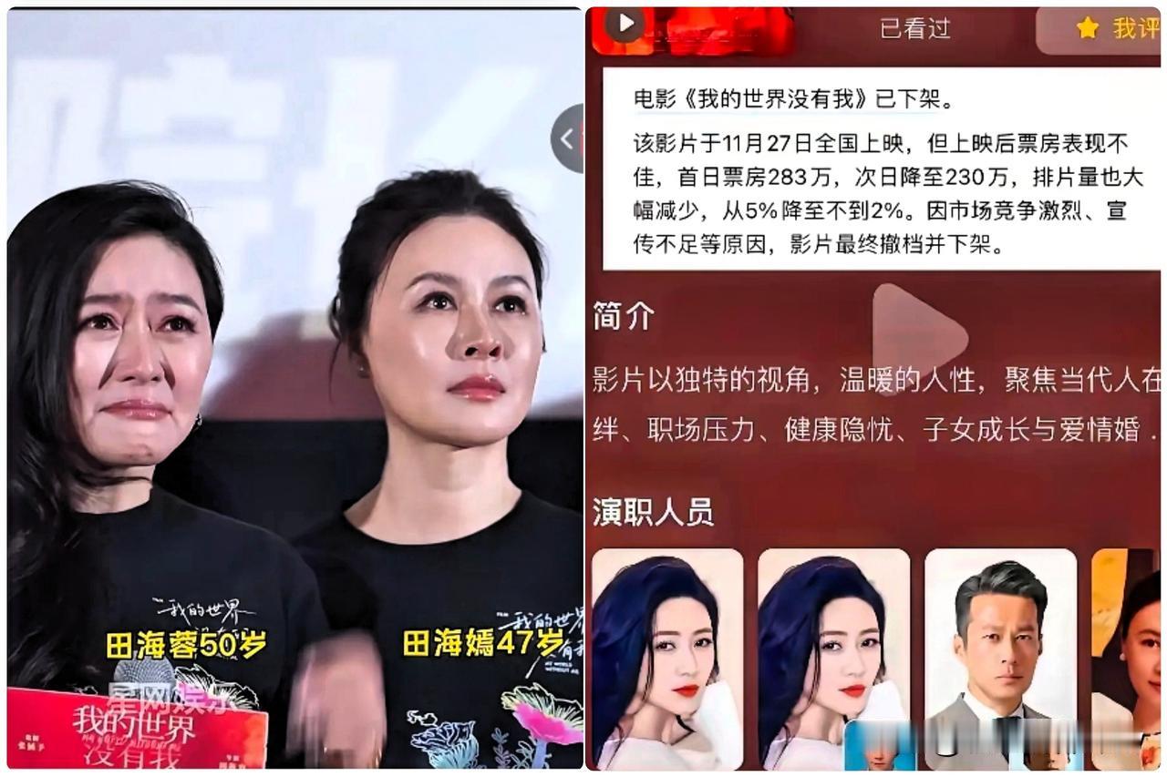 首映落泪仍遭6天下架！《我的世界没有我》：资本终究拗不过观众
 
11月27日《