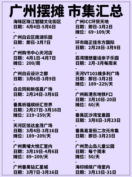 市集汇总｜注意！广州又有摆摊好去处！