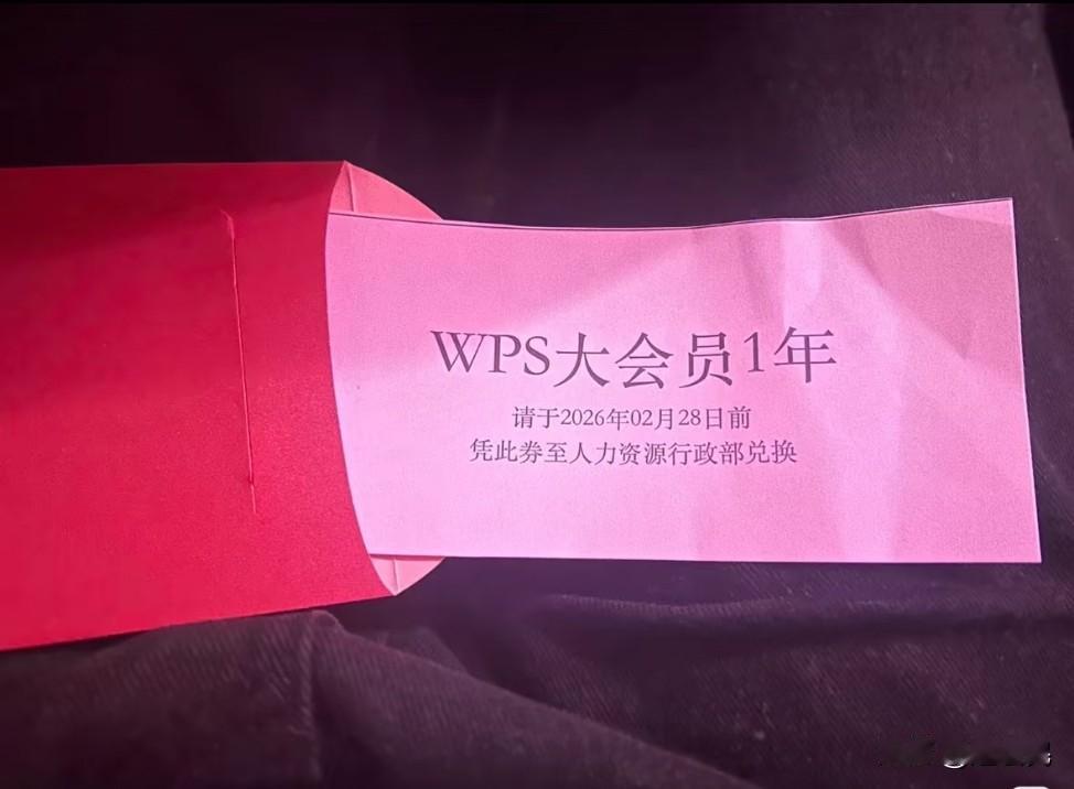 一位网友的年终奖是WPS大会员一年，这个公司是会发年终奖的，发个WPS会员，可以