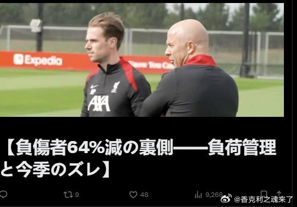 利物浦的训练强度太低了？  伤病减少64%，什么才是最优解？日本推友撰文分析上赛