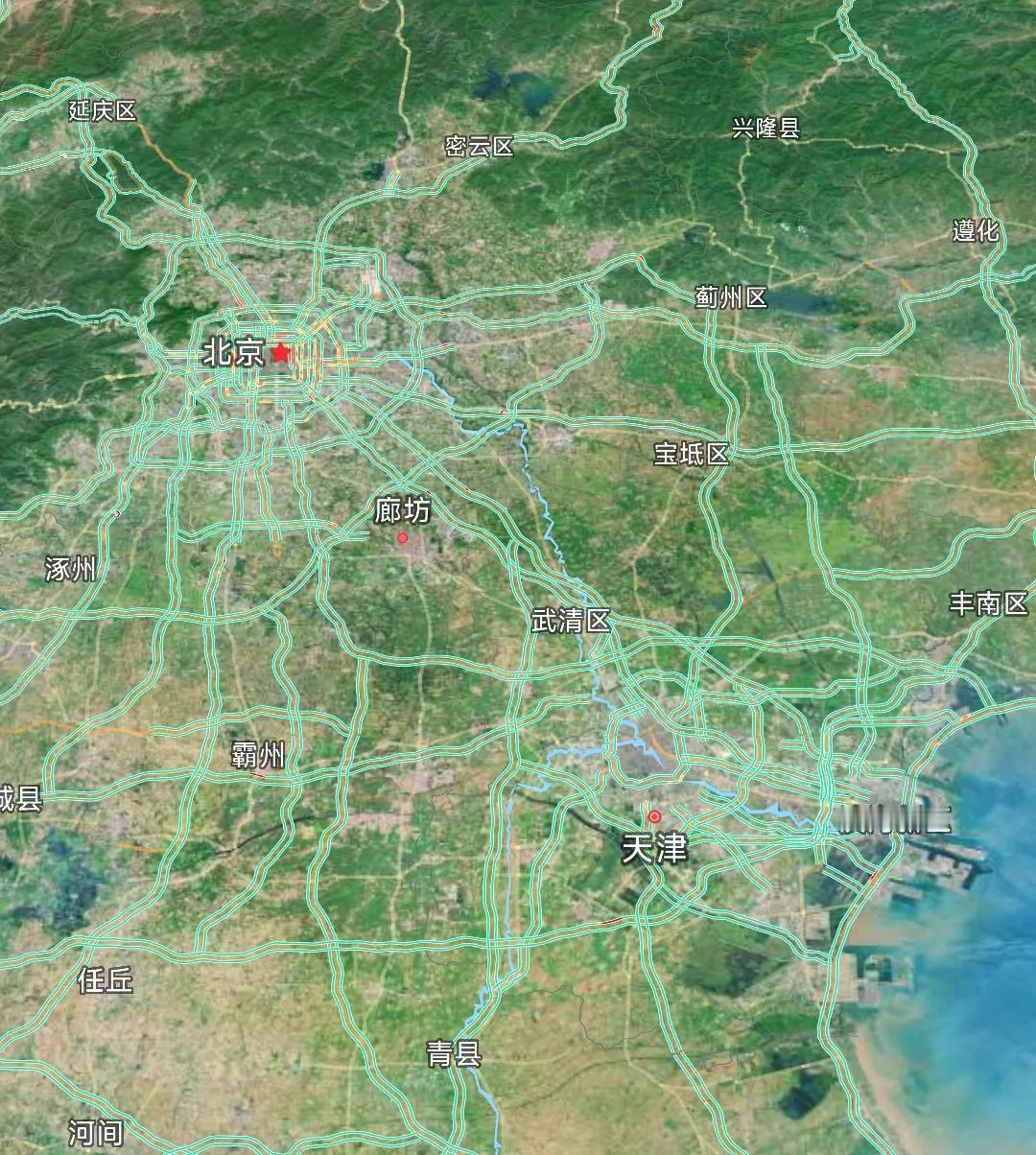 看来天津的高速公路密度高于北京、上海、广州、深圳等一线城市可以排在全国第1名，从