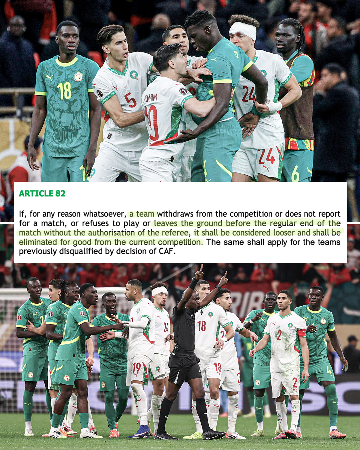 摩洛哥获得非洲杯冠军，这居然是真事儿来自ESPN的消息：塞内加尔因“未经裁判许可