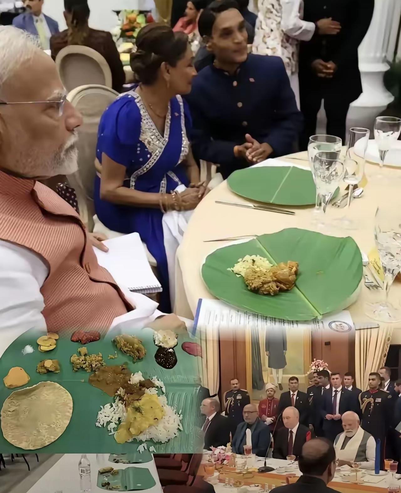 盯着莫迪给俄总统准备的这顿“国宴”看了半天，实在没忍住笑出声。
​前菜罗望子汤配