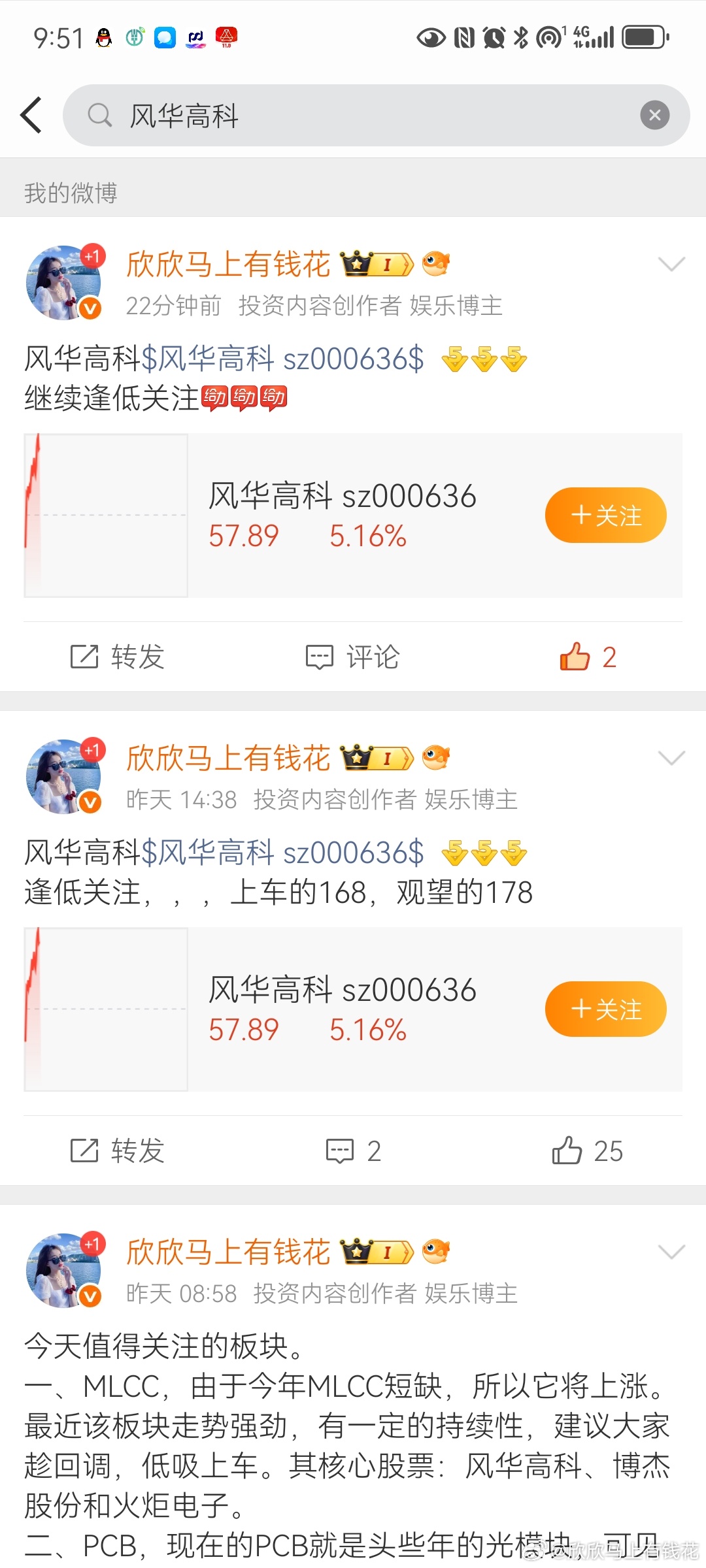 风华高科$风华高科 sz000636$ 持续看好，上车的168，拍大腿的178