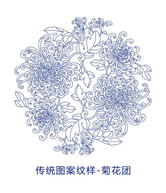 传统图案纹样-菊花团