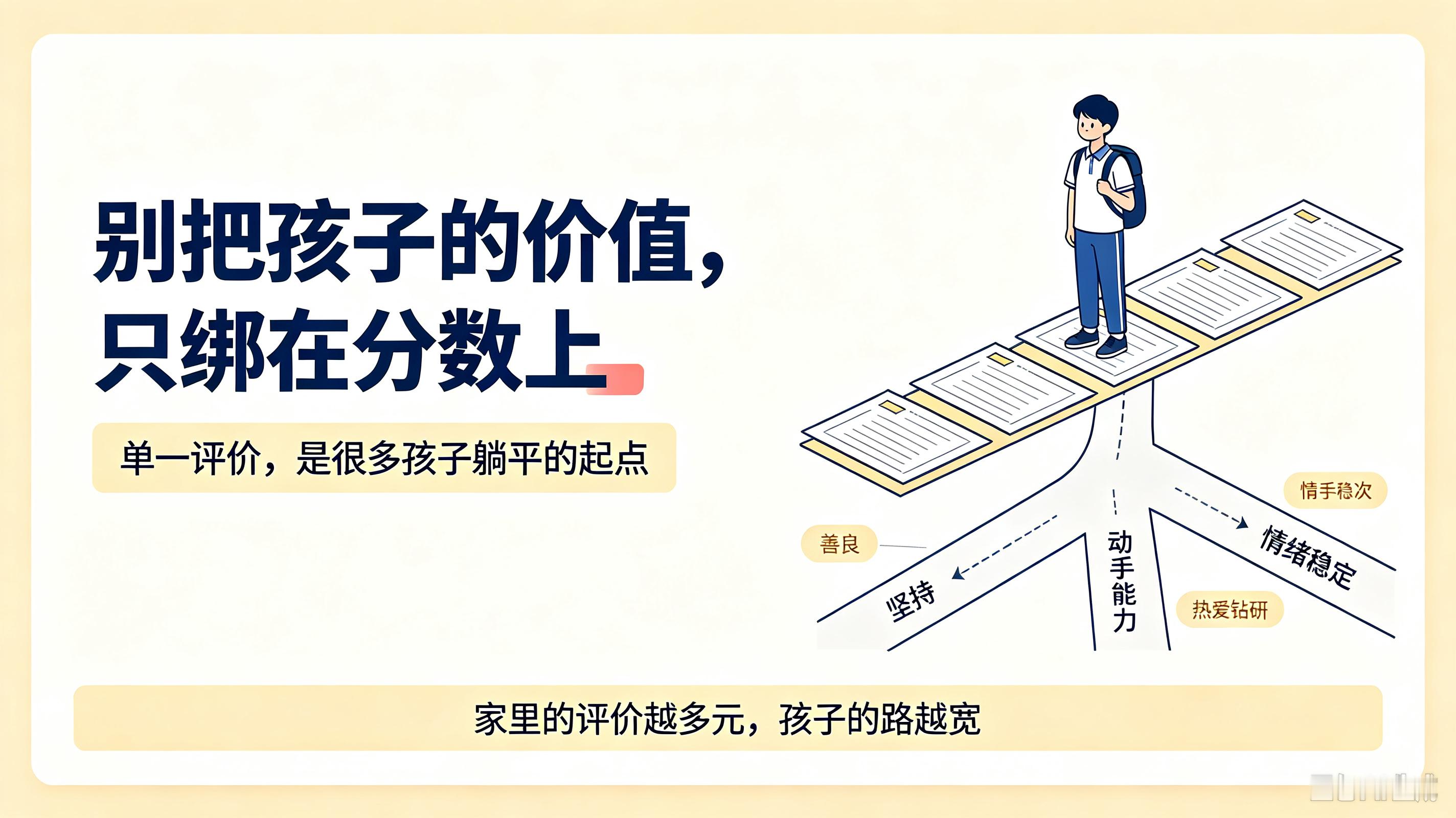 【把所有评价押在分数上，就是亲手埋下孩子躺平的伏笔】很多家长百思不得其解，小时候