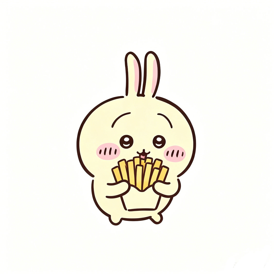 chiikawa 晚上夜宵来啦！每个小可爱奖励一份薯条🍟！[ai创作]吉伊卡哇
