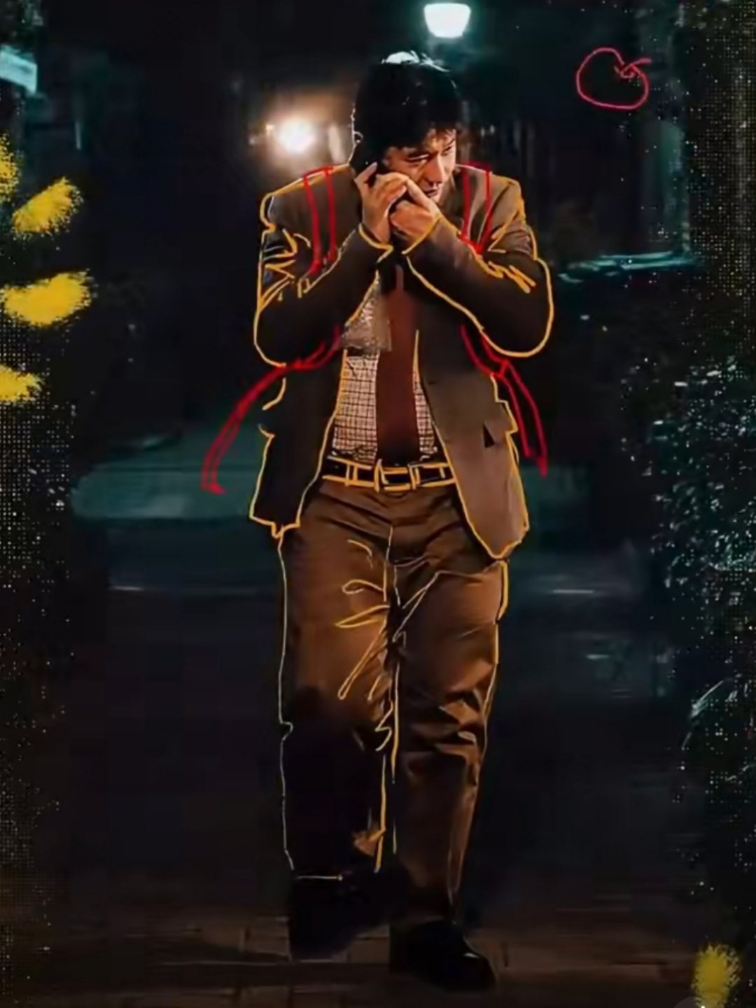 小海绵探班黄晓明 黄教主晓明哥享受到了儿子小海绵探班自己的温暖时刻，小海绵撑着大