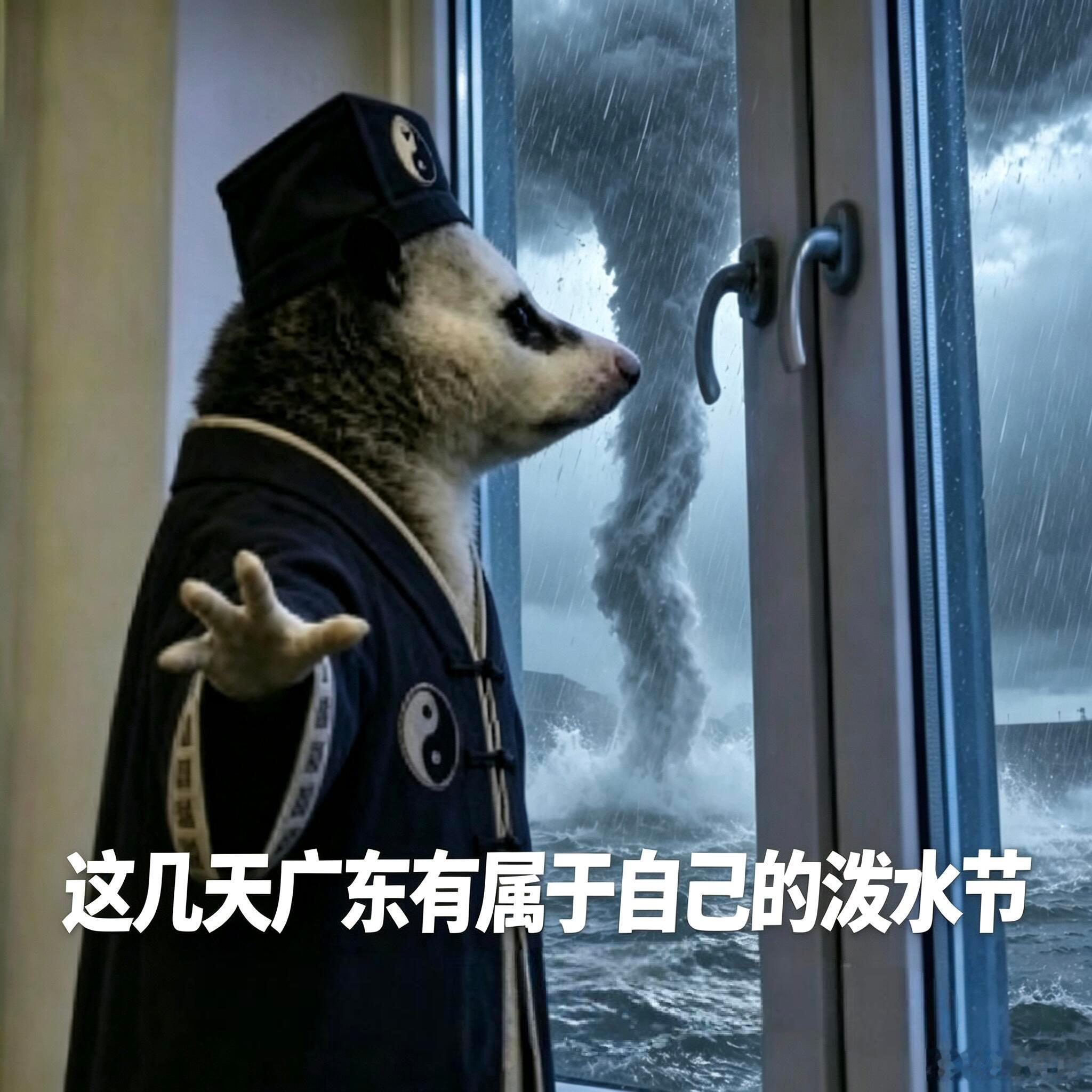 深圳开启限时泼水节，窗外龙吸水现场直播。别人遇暴雨居家躺平，深漂牛马冒雨准时上班