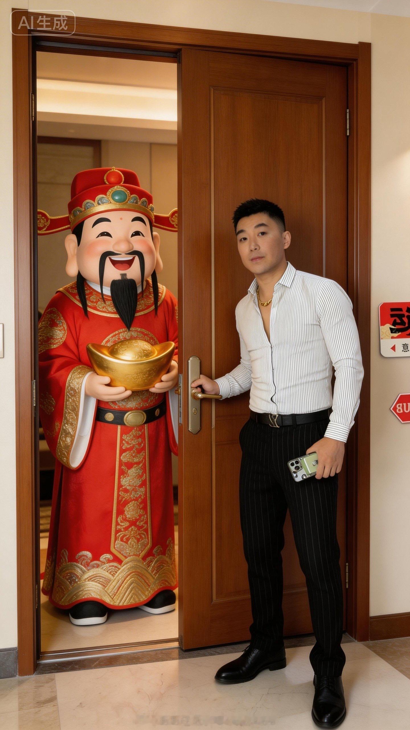 不好意思，我比你们先迎到。 