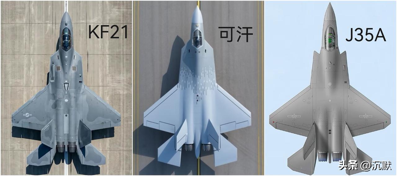 【常规布局双发中型隐身或准隐身战斗机俯瞰对比图】