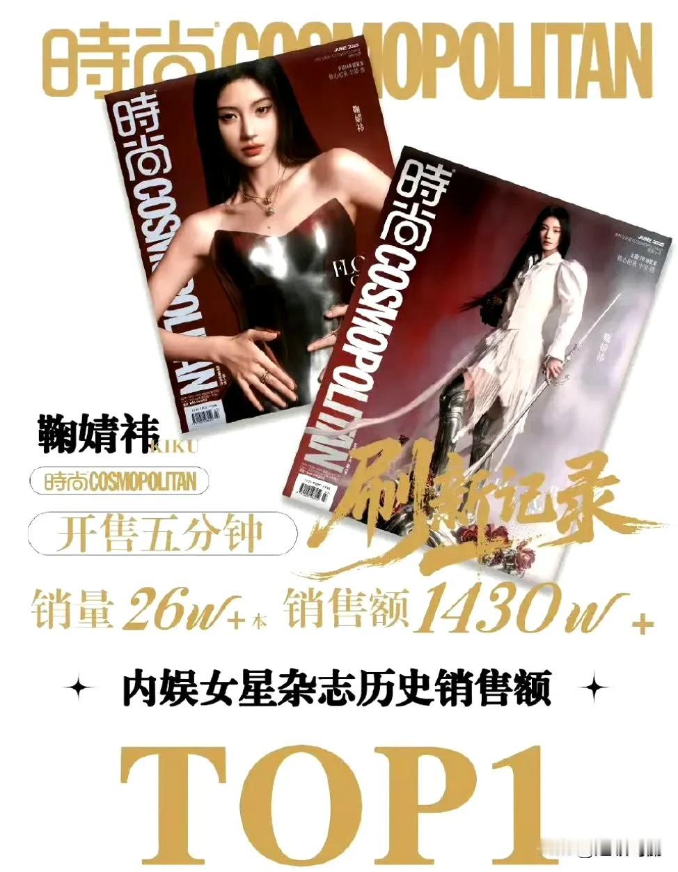 我去你们知道吗，鞠婧祎五大杂志cosmo1分钟破千万，20分钟2400w，内娱女