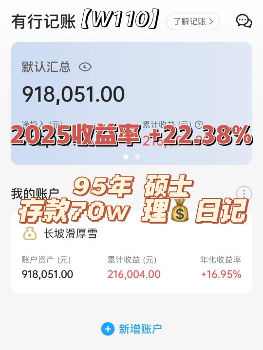 95年硕士| 存款70w | 理财日记 | W110