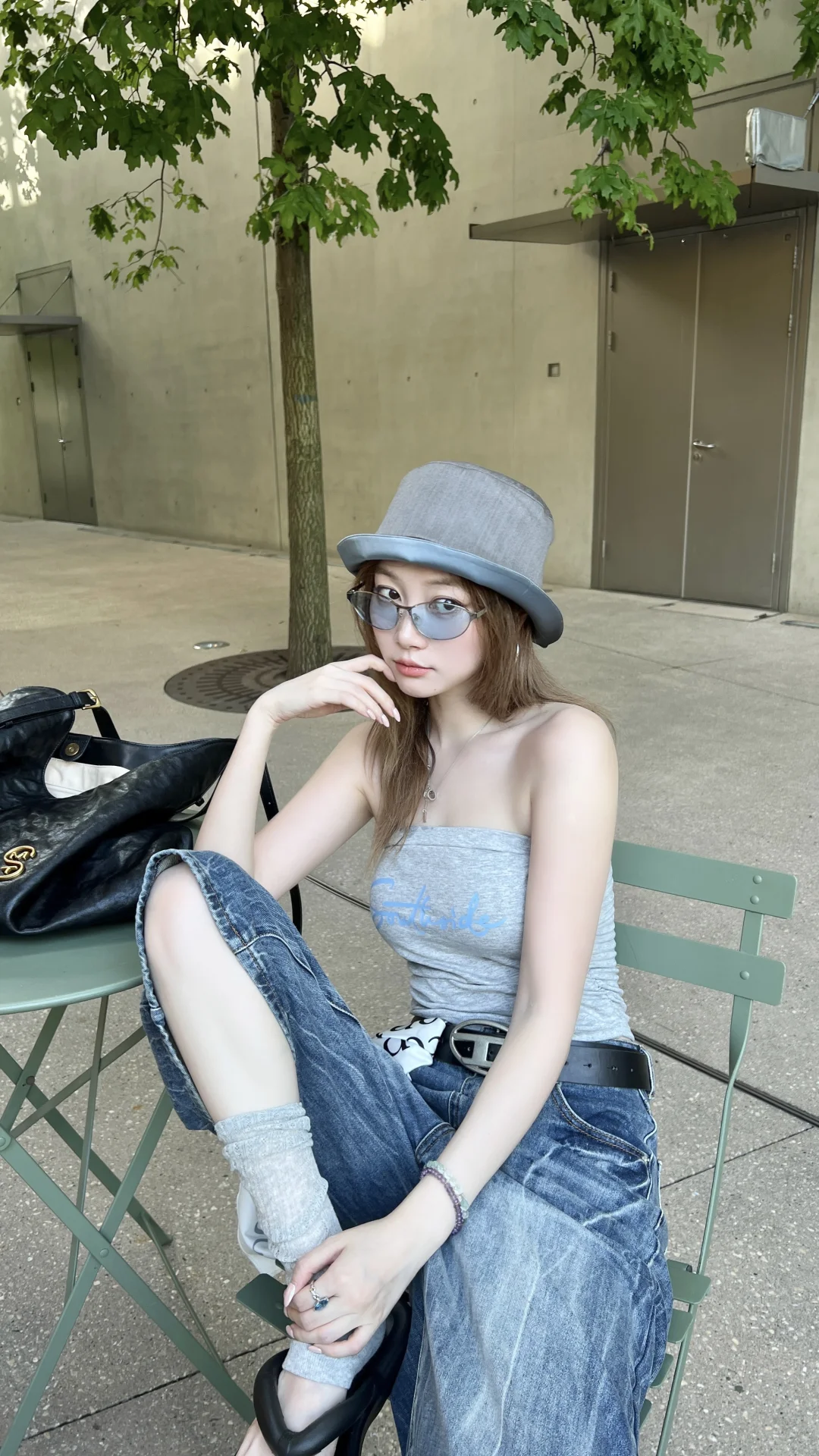 今日份Citywalk辣妹穿搭🩵🩶
