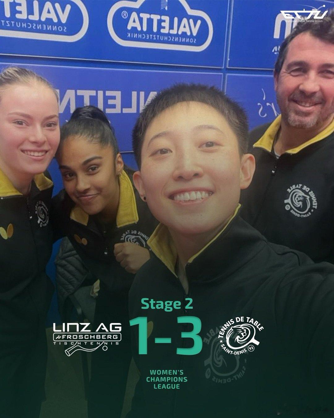 范思琦欧冠独得2分率队获胜  女子乒乓球欧冠联赛，圣但尼TT93队3-1逆转获胜