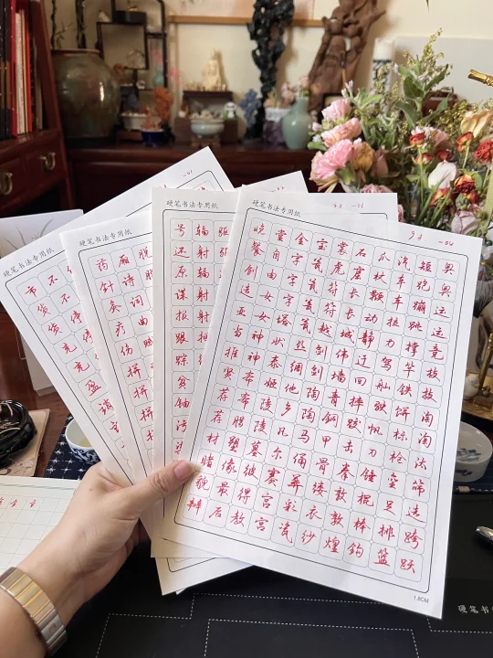 今天练的都是硬笔行楷！