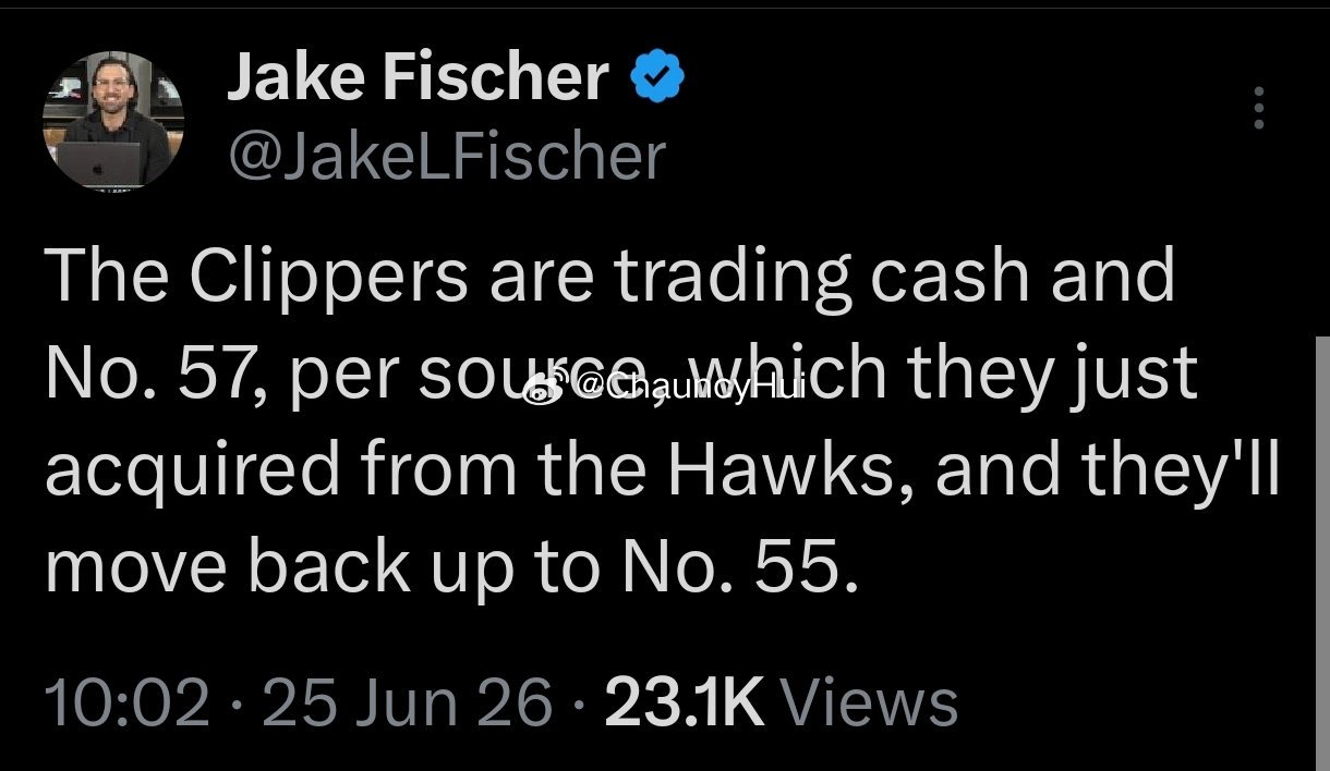 火箭向后交易了，感觉有可能最后把这个签卖了休斯顿火箭2026nba选秀