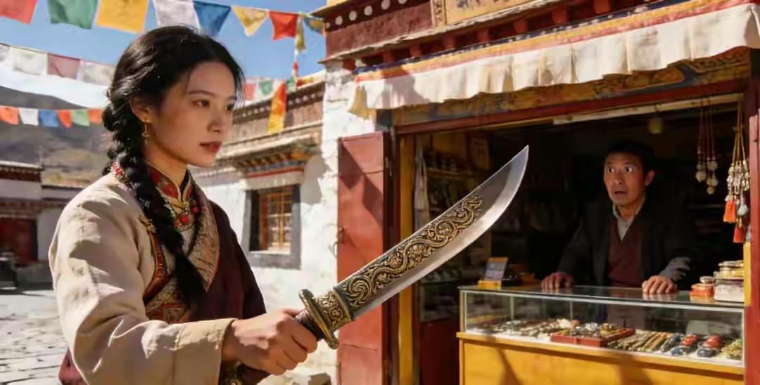 她怎么也没想到，那把让她被嘲笑了四年的藏刀，有一天会让所有人闭嘴。

四年前去拉