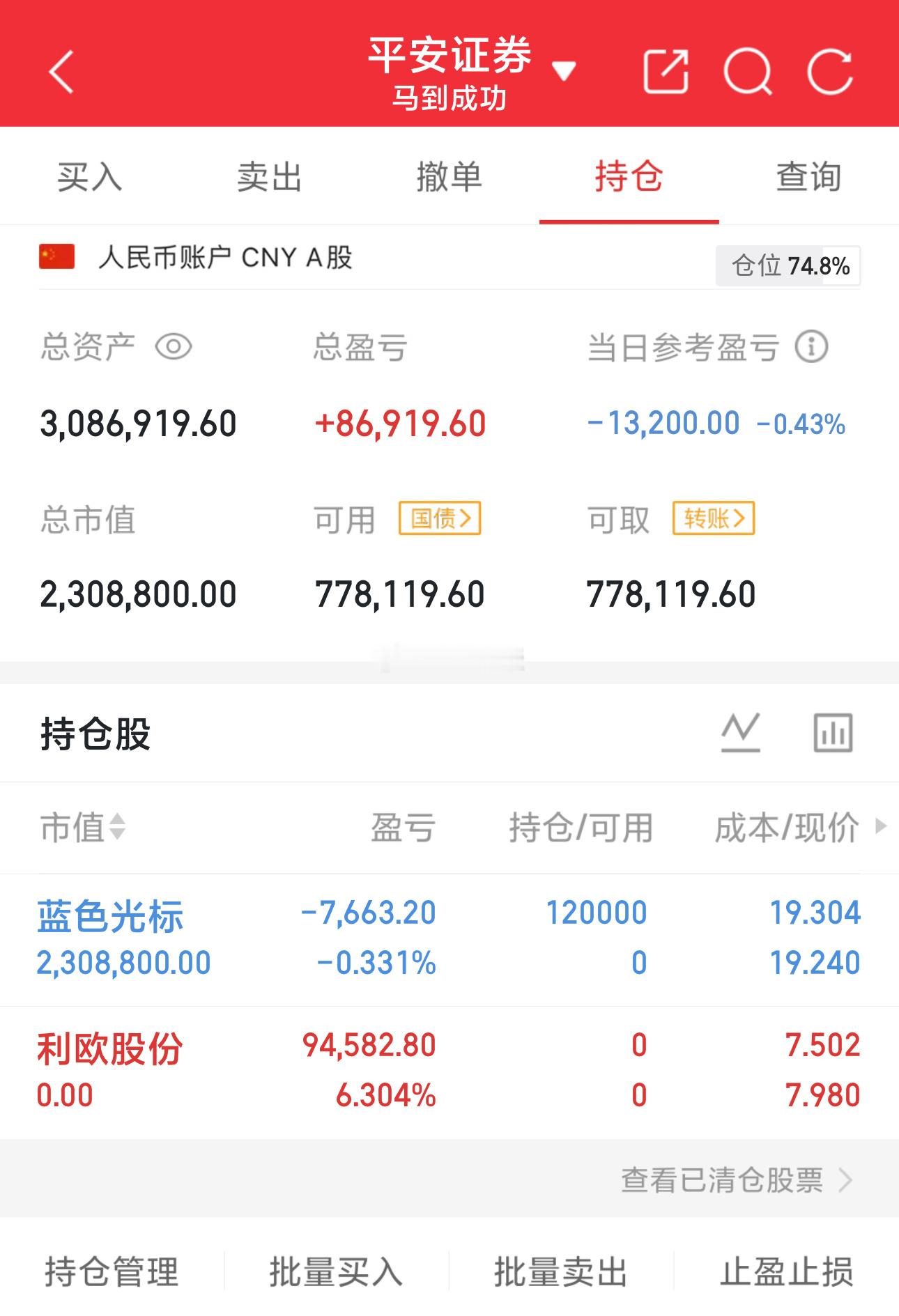 300万本金，目标1年做到1500万，1年翻五倍，欢迎各位关注！（第11天） 卖
