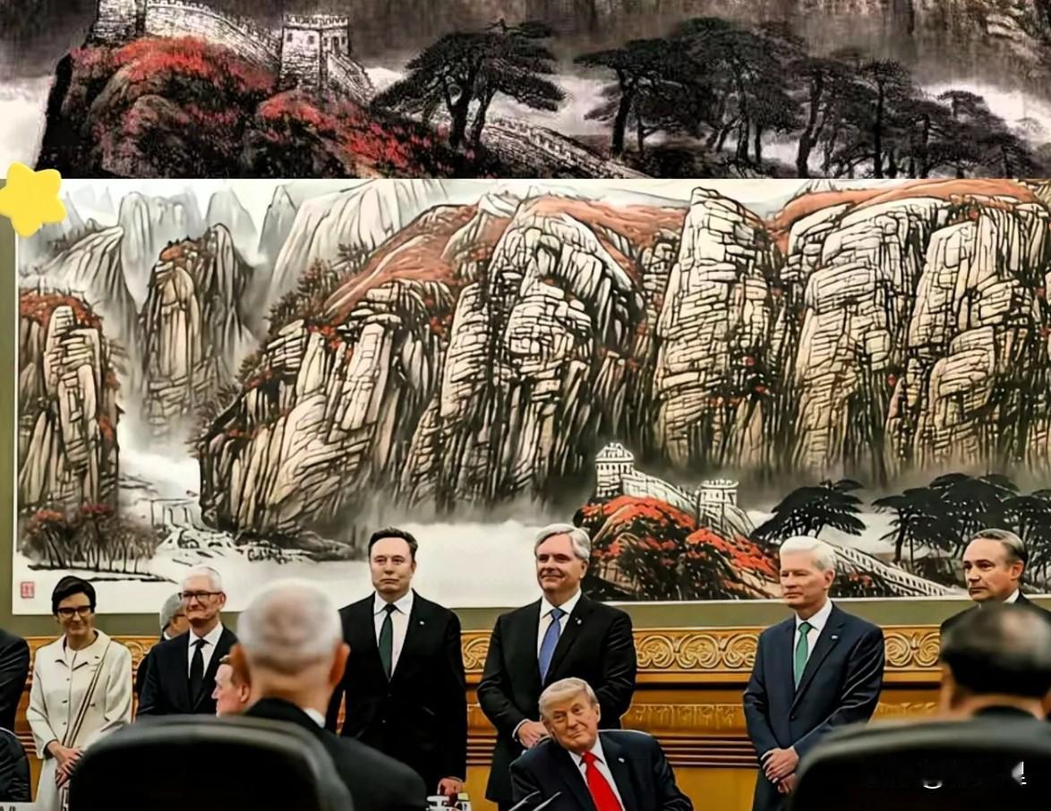 白宫最近流出的那张官方照，大家看了没？

明明是他们的地盘，结果满屏最扎眼的，反
