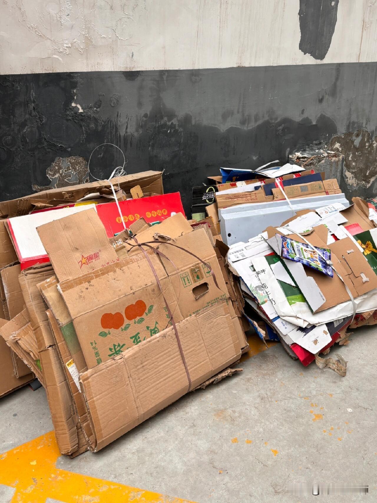 下午，来了个收废品的，问我有没有废纸之类的东西要卖。
我一楼有不少纸盒，都是买水